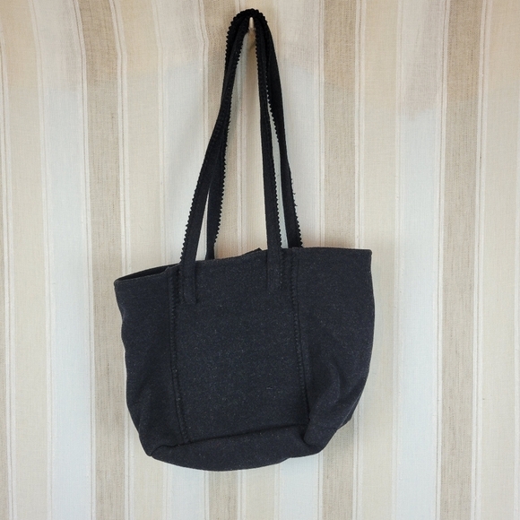 J. Jill Wool‎ Blend Tote Bag Purse Black Charcoal Gray - Picture 10 of 10